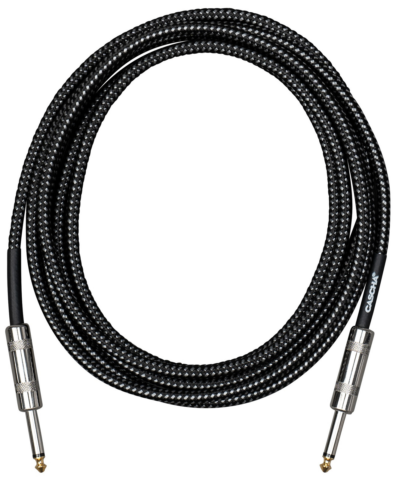 Cascha Standard Line Guitar Cable Straight Black Tweed 9m