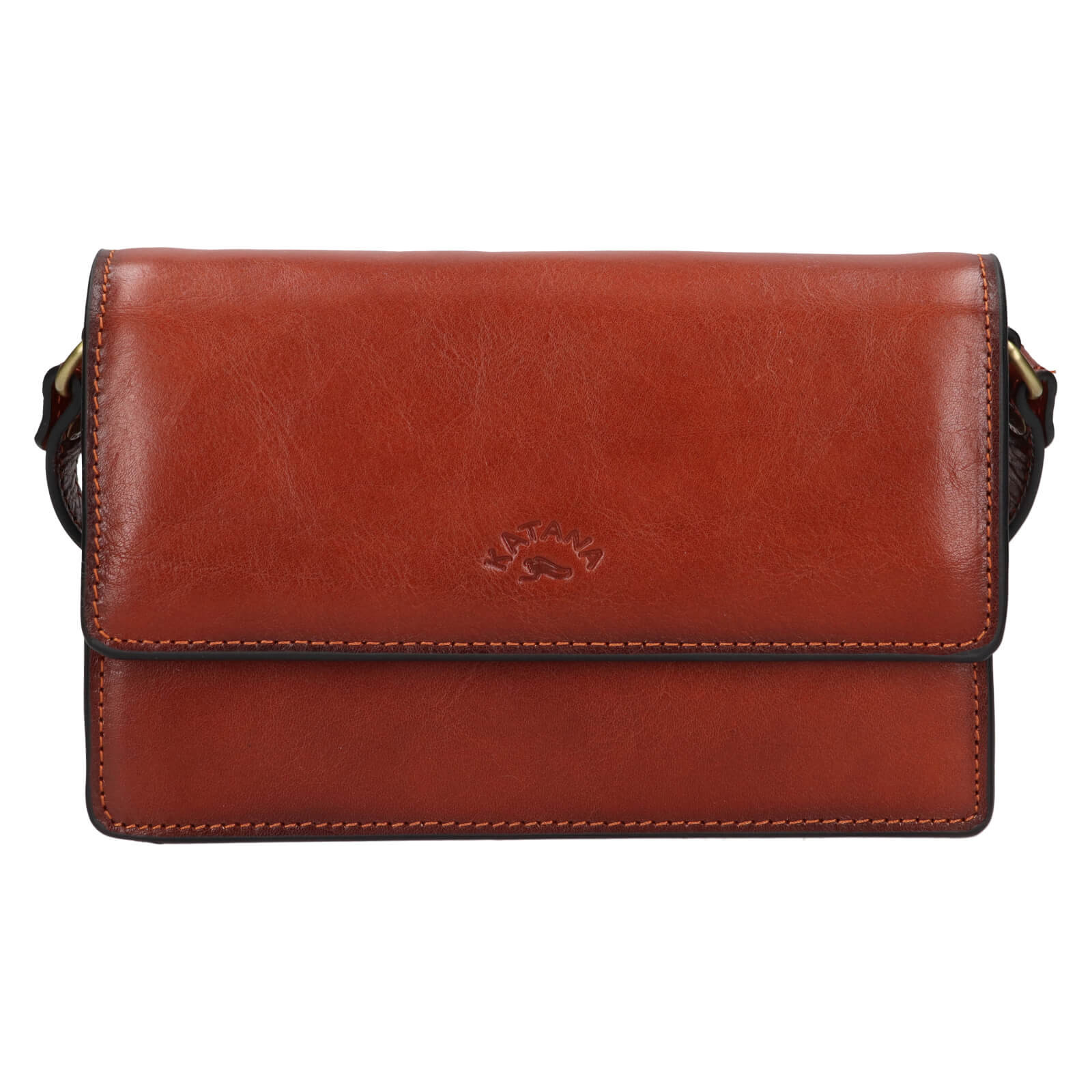 Kožená dámská crosbody kabelka Katana Roosa - hnědá