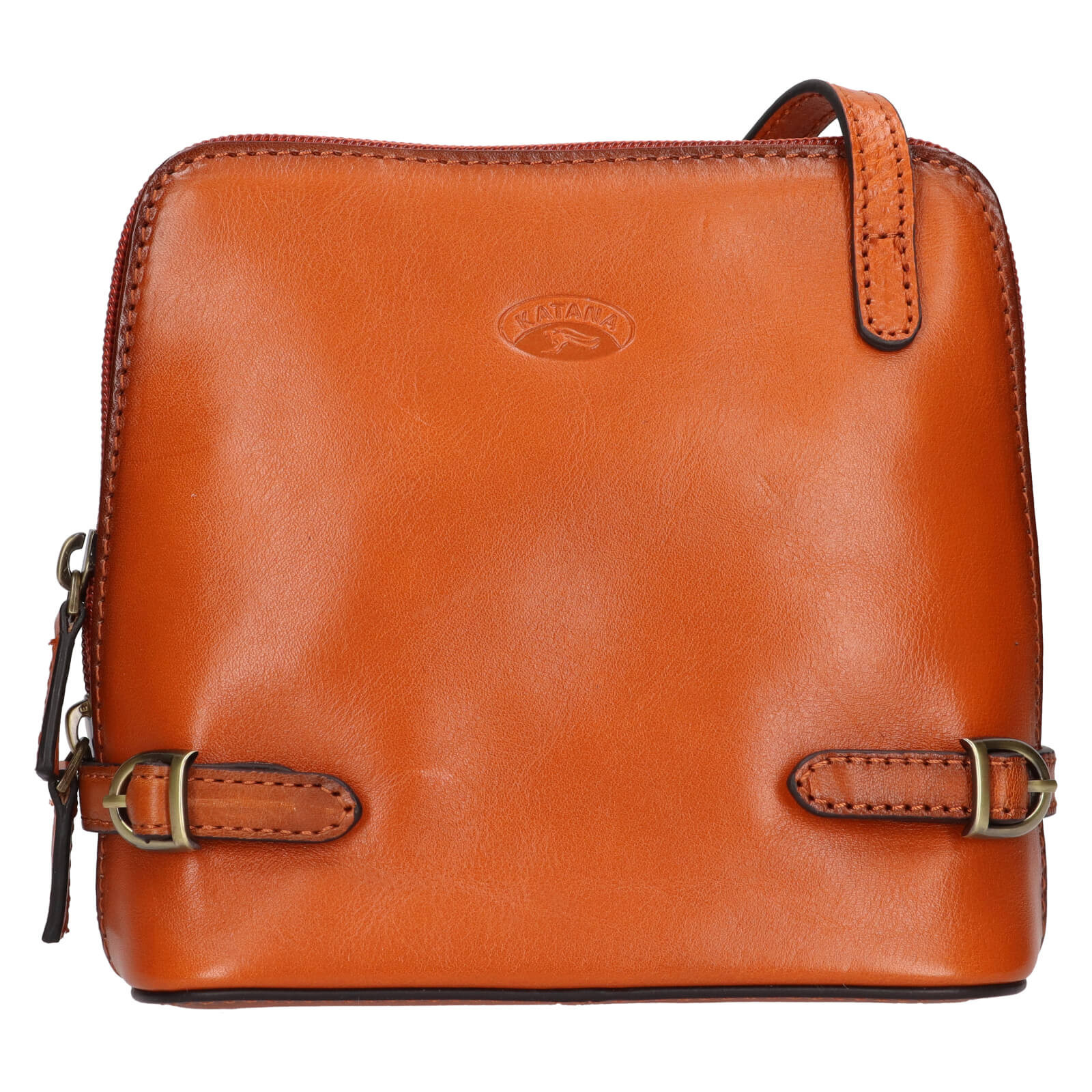 Kožená dámská crosbody kabelka Katana Essi - koňak