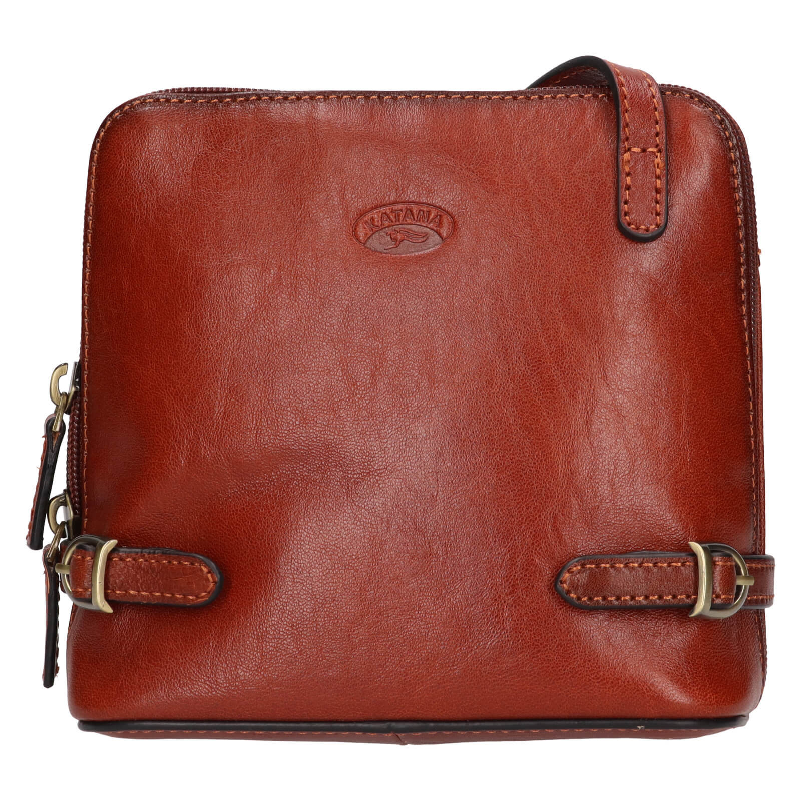 Kožená dámská crosbody kabelka Katana Essi - hnědá