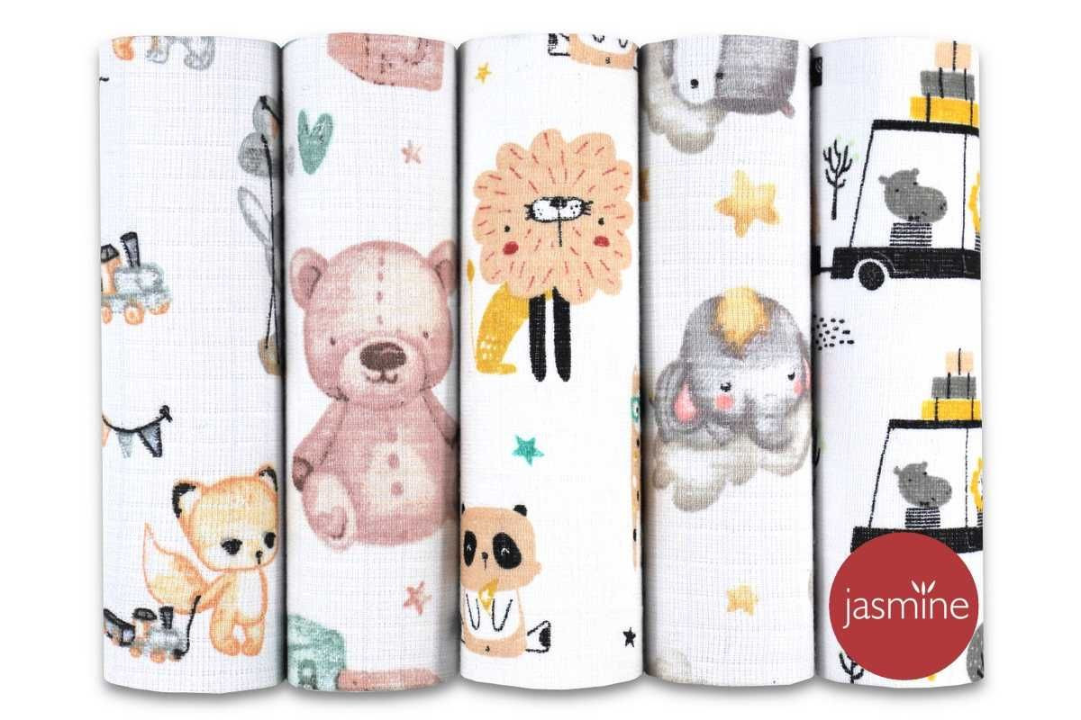 Bavlněné pleny box Animals 2 70x80 5ks