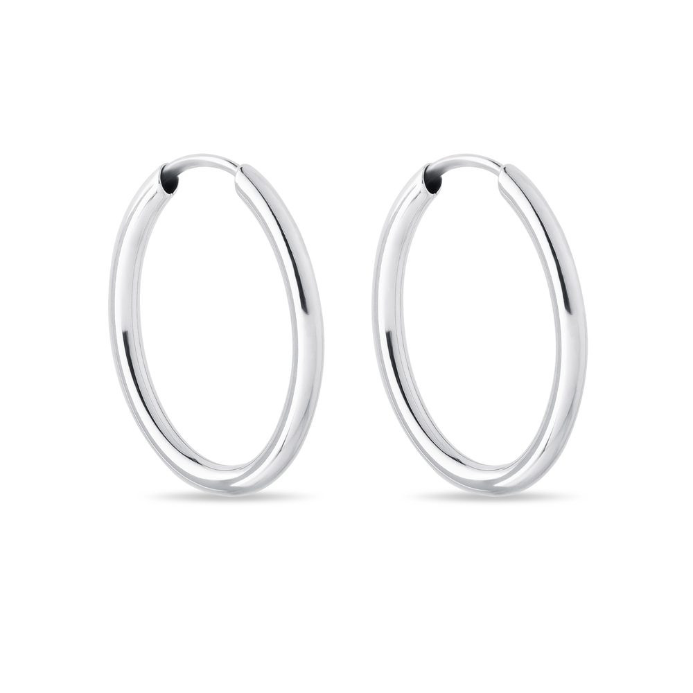 Moderní oválné náušnice z bílého zlata KLENOTA