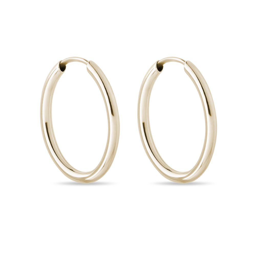 Moderní oválné náušnice ze žlutého zlata KLENOTA