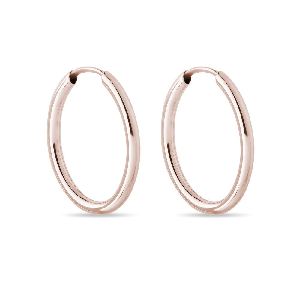 Moderní oválné náušnice z růžového zlata KLENOTA