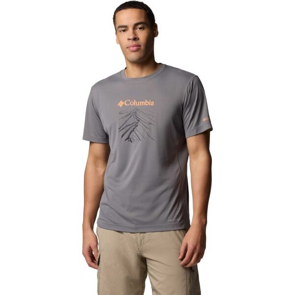 Columbia ZERO RULES LIGHT SS GRAPHIC CREW Pánské triko, šedá, velikost