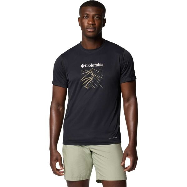 Columbia ZERO RULES LIGHT SS GRAPHIC CREW Pánské triko, černá, velikost