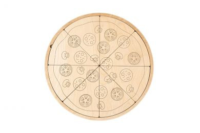 Dřevěná pizza - Uč se zlomky