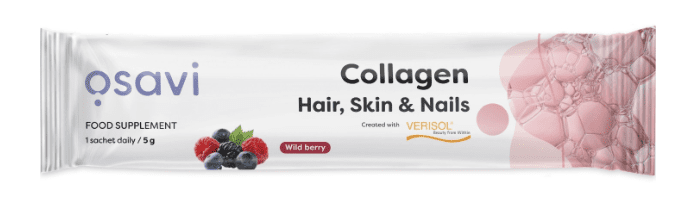 Osavi Collagen Hair, Skin & Nails, Wild berry, kolagen prášek zdravé vlasy, pleť a nehty, lesní plody, 5 g