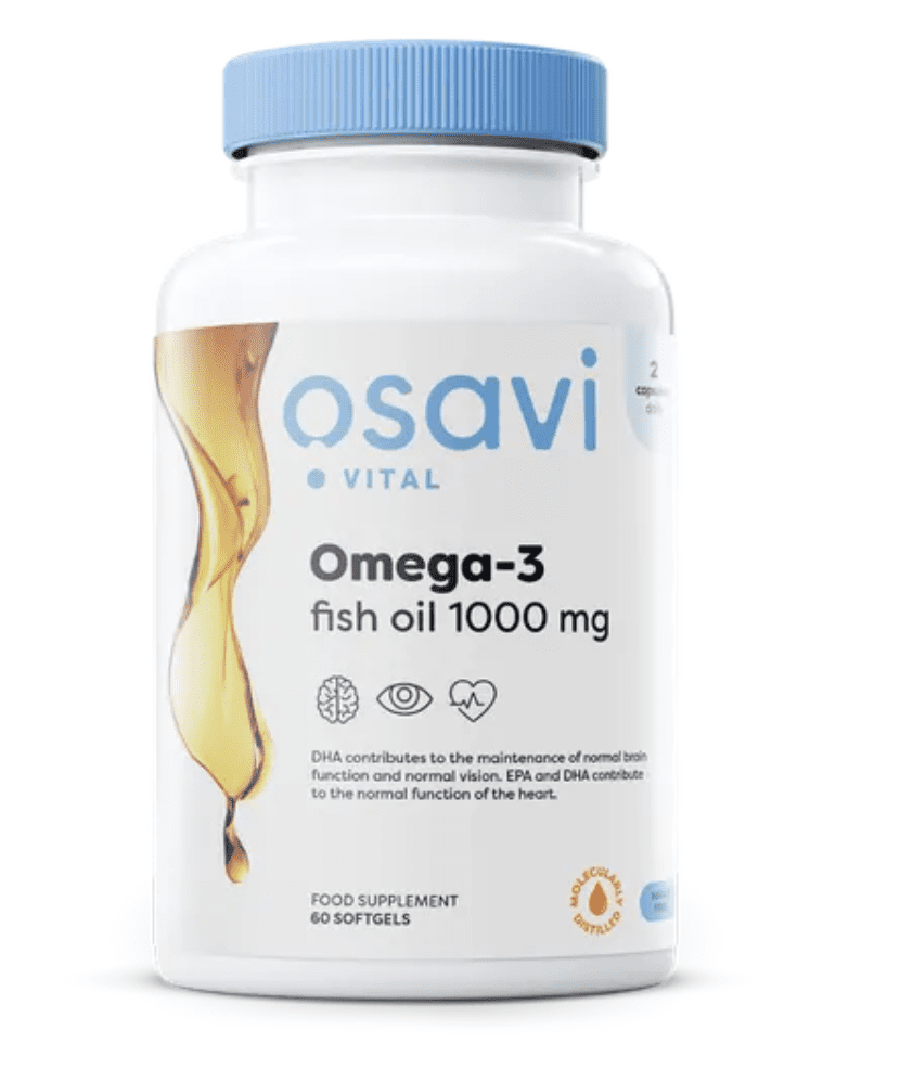 Osavi Omega-3 fish oil, rybí olej, 1000 mg, 60 softgel kapslí