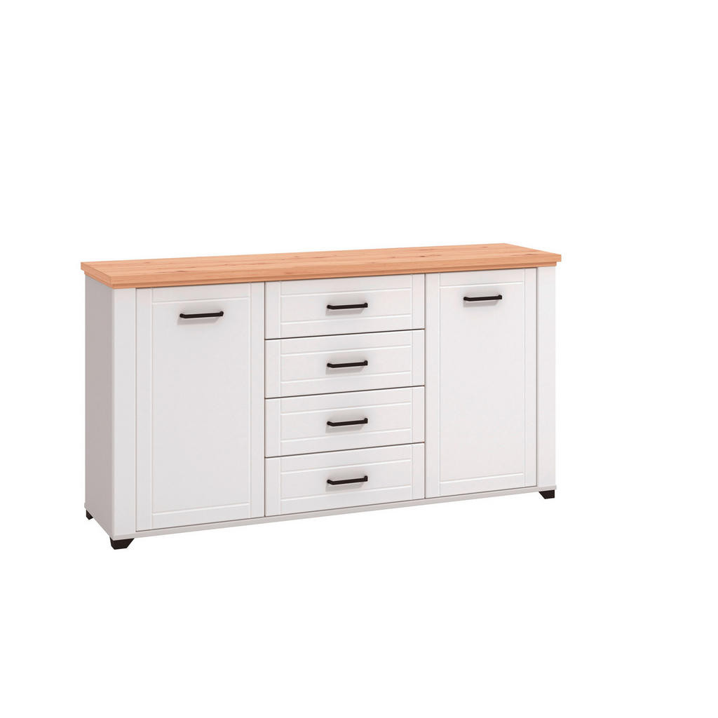 Hom`in KOMODA, bílá, dub artisan, 161/86/41 cm