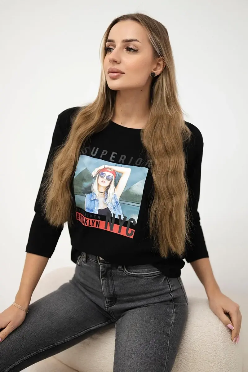 Halenka s potiskem Superior černá