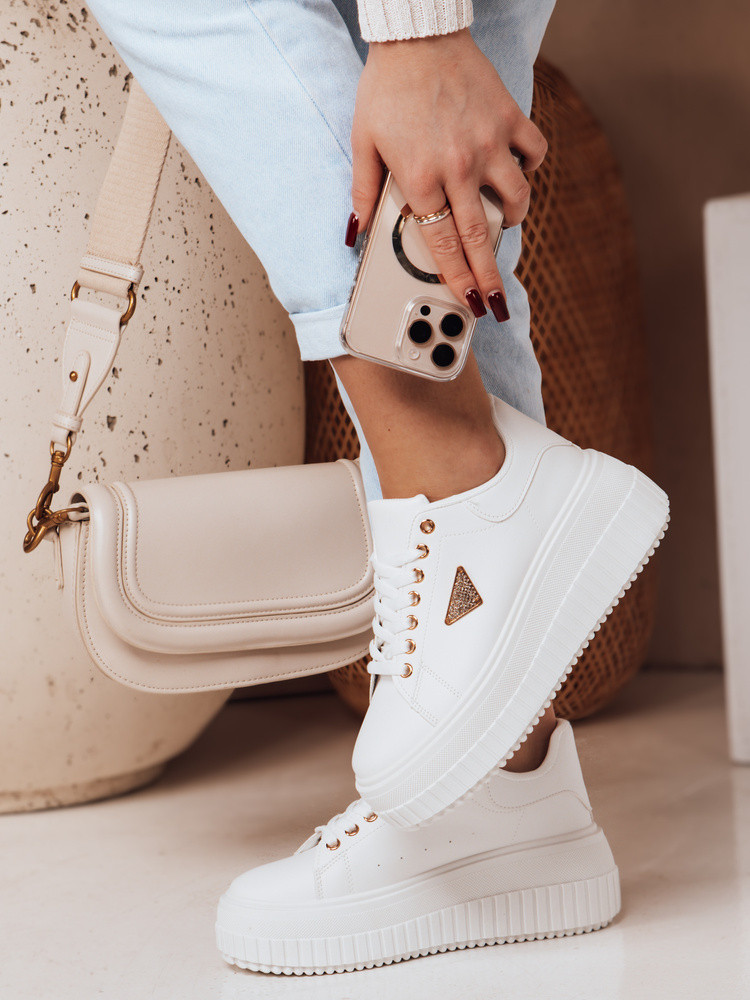 Sneakersy damskie na platformie SNIKPIK białe Dstreet