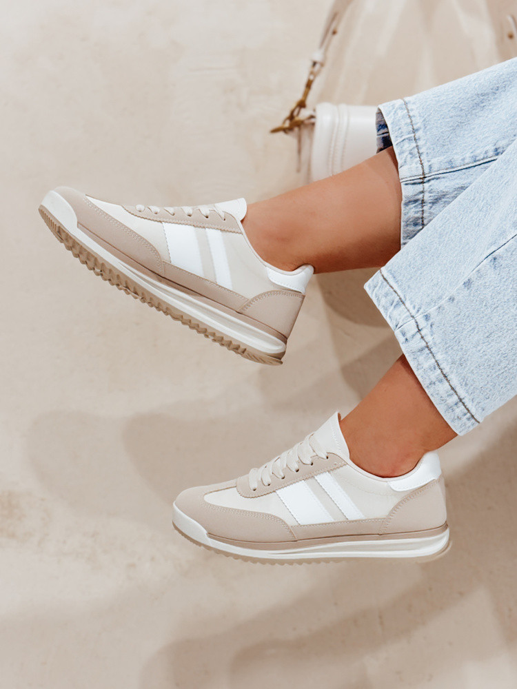 Sportowe sneakersy damskie RAVIOS beżowe Dstreet