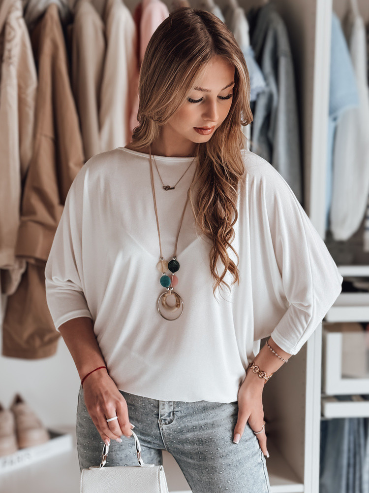 Bluzka damska one size oversize z wisiorkiem LUZVIA ecru Dstreet