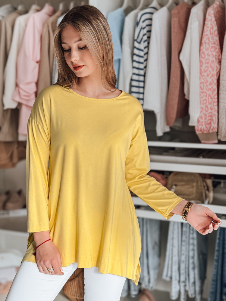 Bluzka damska one size oversize z wisiorkiem COMFILA żółta Dstreet