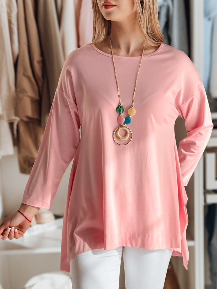 Bluzka damska one size oversize z wisiorkiem COMFILA różowa Dstreet