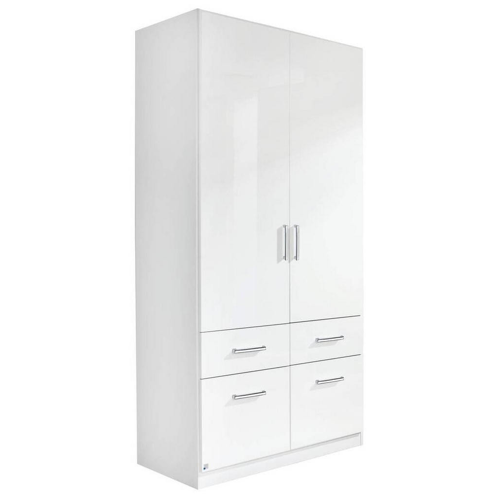 Carryhome ŠATNÍ SKŘÍŇ S OTOČNÝMI DVEŘMI, bílá, vysoce lesklá bílá, 91/197/54 cm