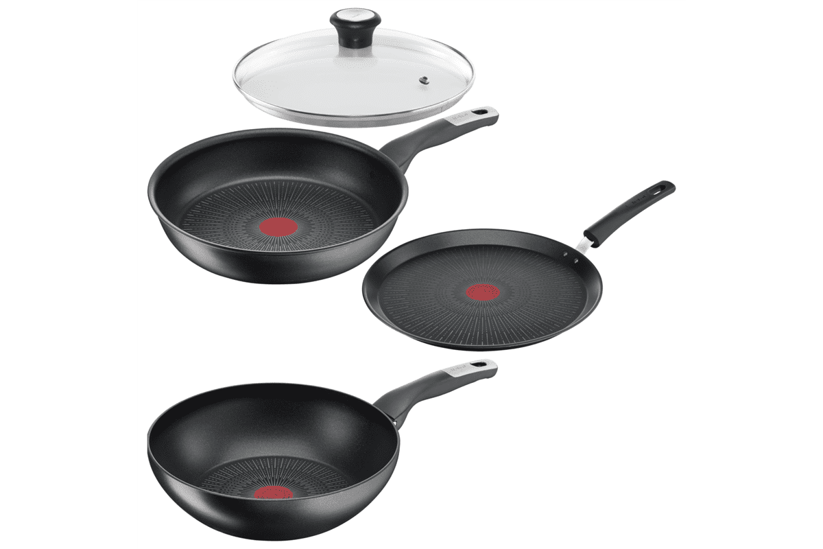 Akční set pánví Tefal Unlimited klasická 28 cm, wok 28, palačinková 25 cm a poklice 28 cm
