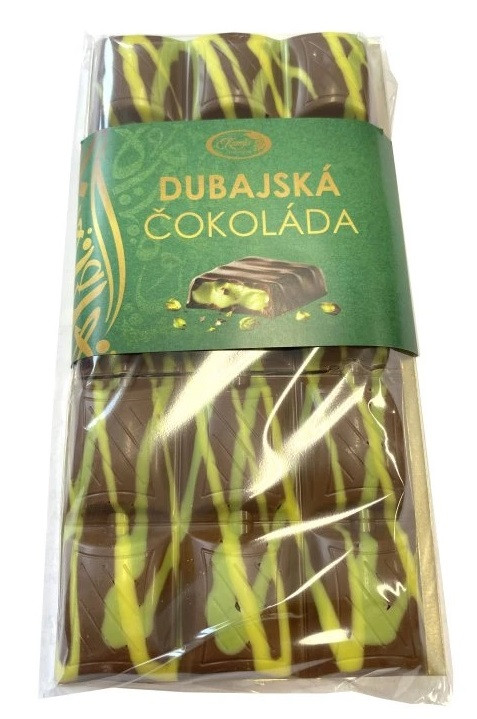 Kamila chocolates Kamila Dubajská mléčná čokoláda s pistáciovou náplní a s křupavými kousky kadayif 95 g