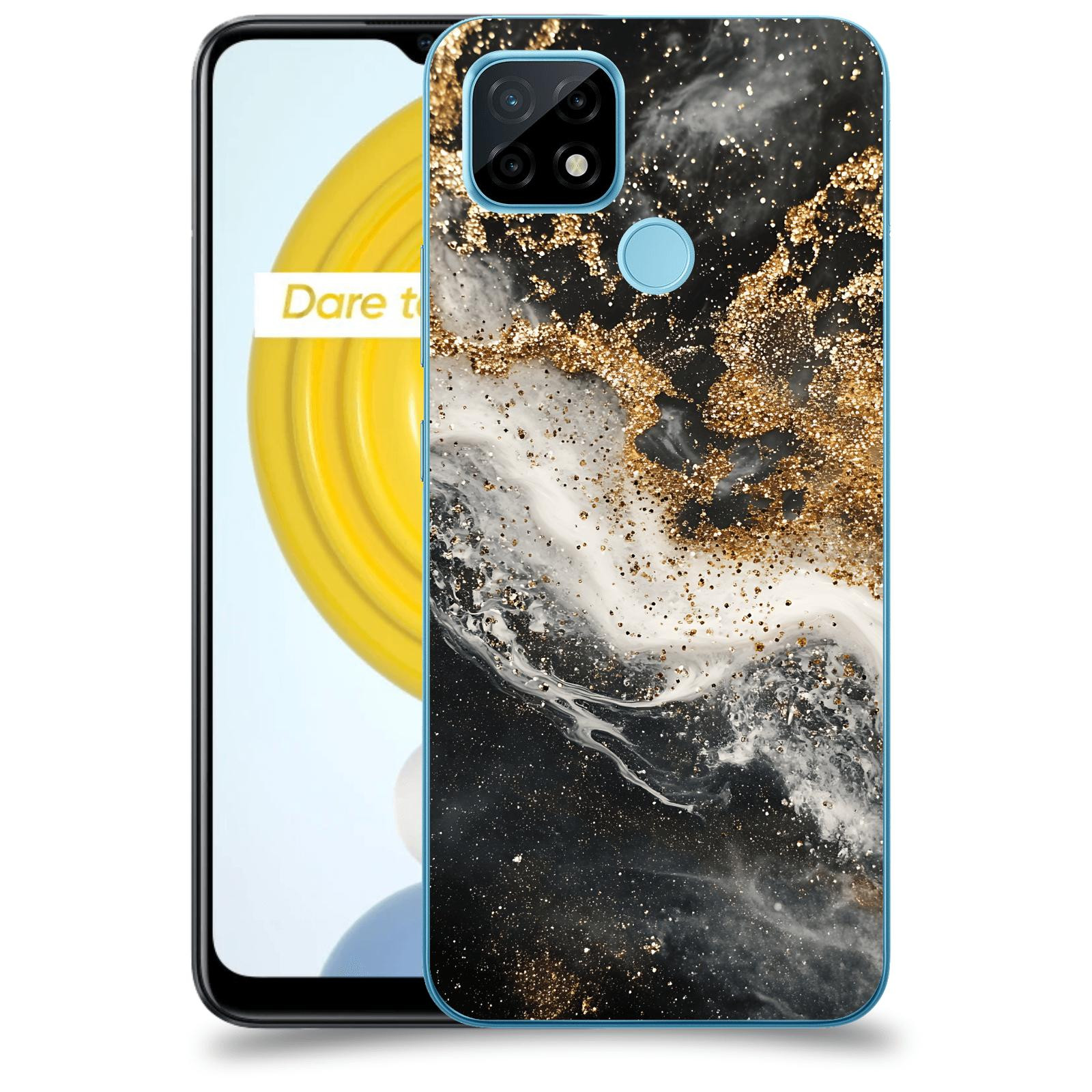 ACOVER Kryt na mobil Realme C21 - Liquid Gold I
