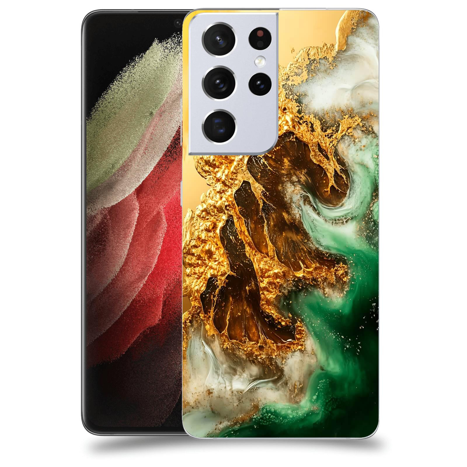 ACOVER Kryt na mobil Samsung Galaxy S21 Ultra 5G G998B - Golden Moss II