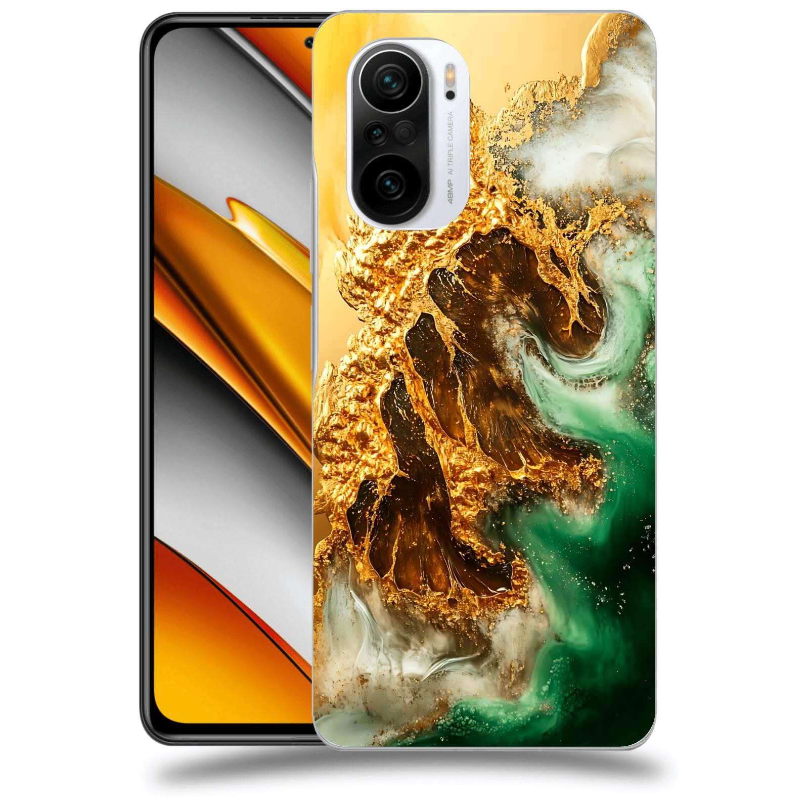 ACOVER Kryt na mobil Xiaomi Poco F3 - Golden Moss II