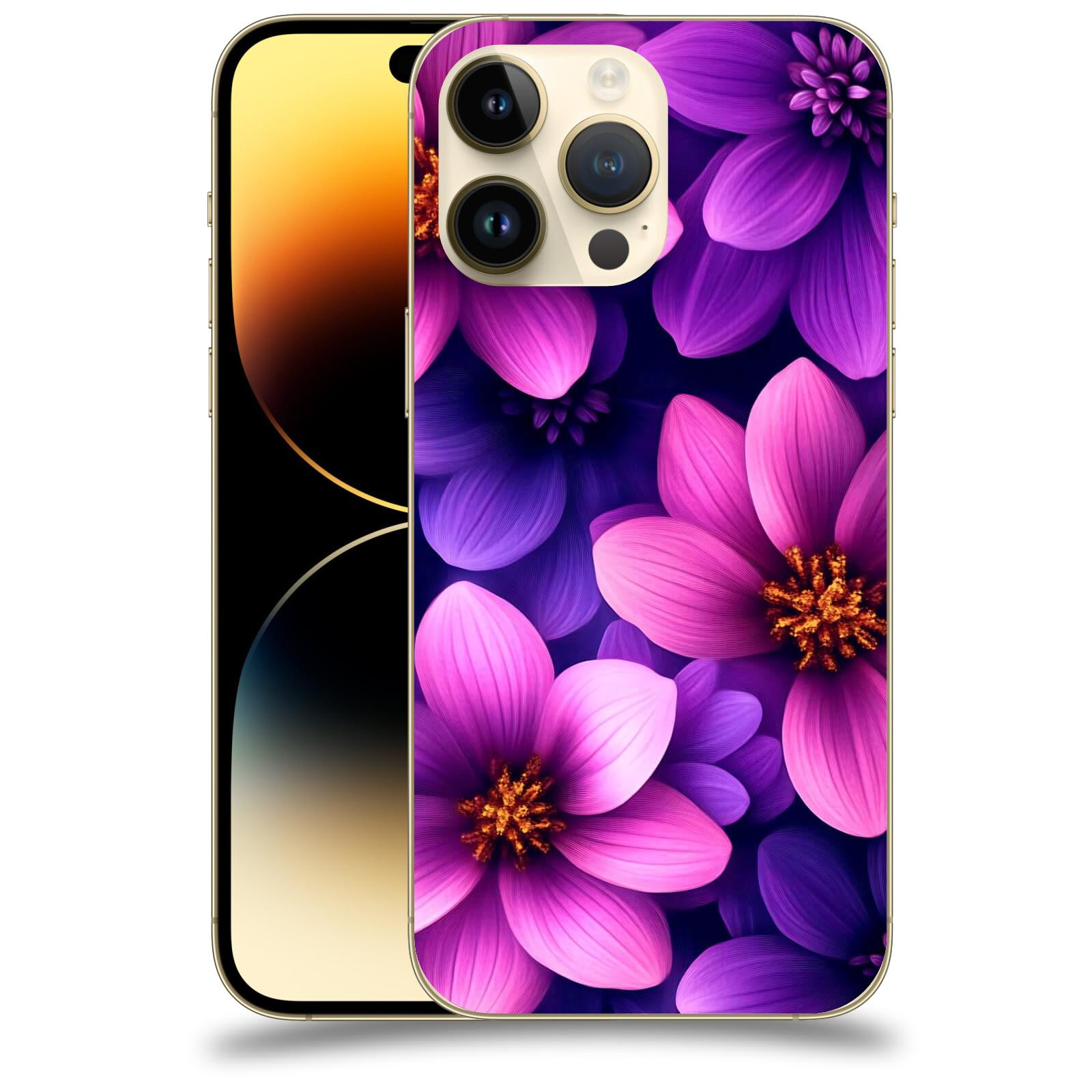 ACOVER Kryt na mobil Apple iPhone 14 Pro Max - Fialové květiny