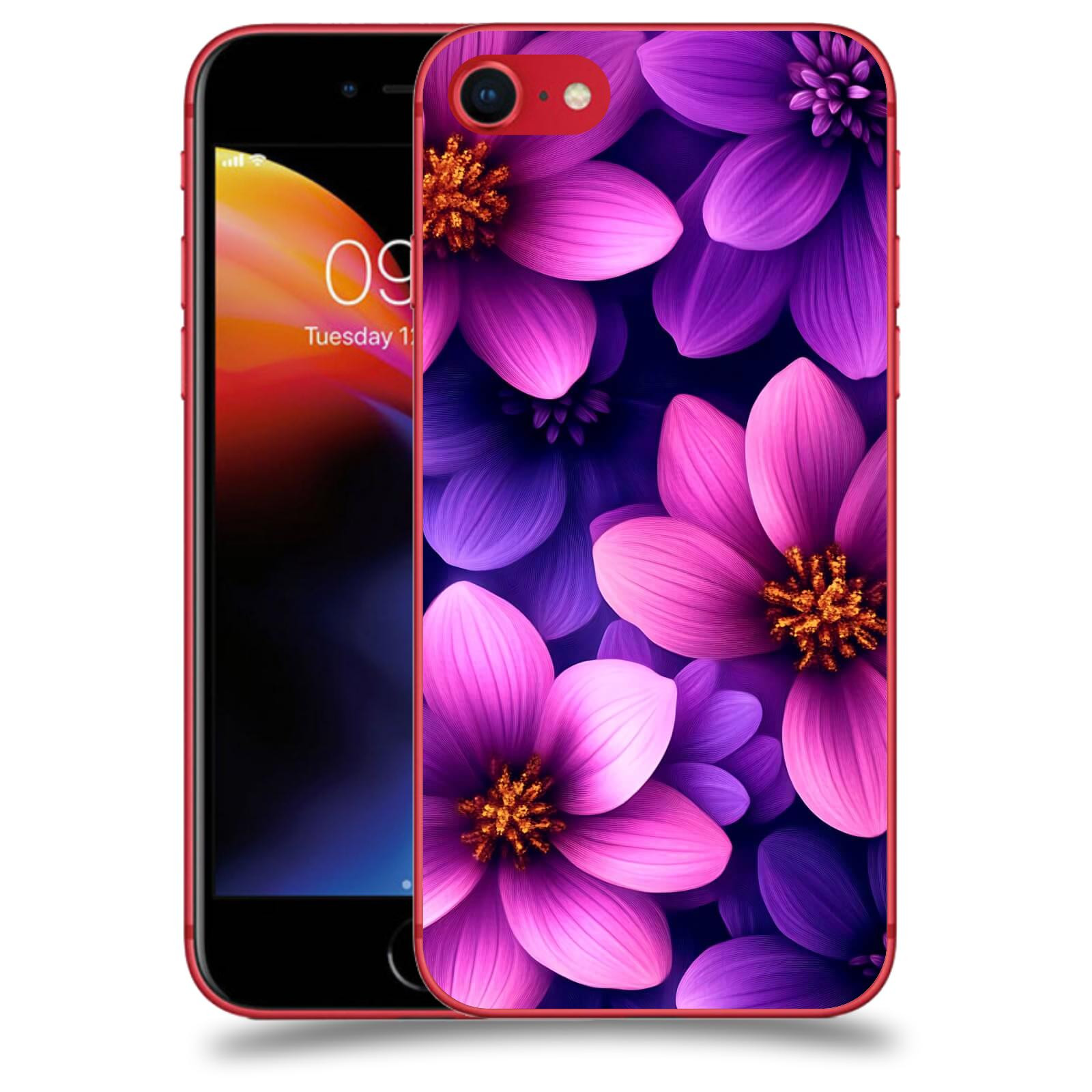 ACOVER Kryt na mobil Apple iPhone 8 - Fialové květiny