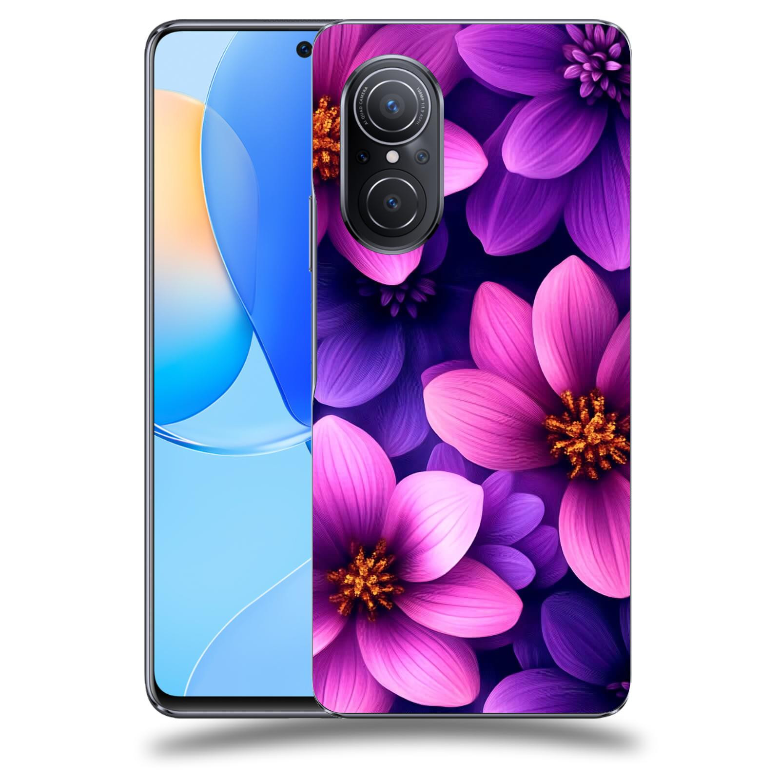 ACOVER Kryt na mobil Huawei Nova 9 SE - Fialové květiny