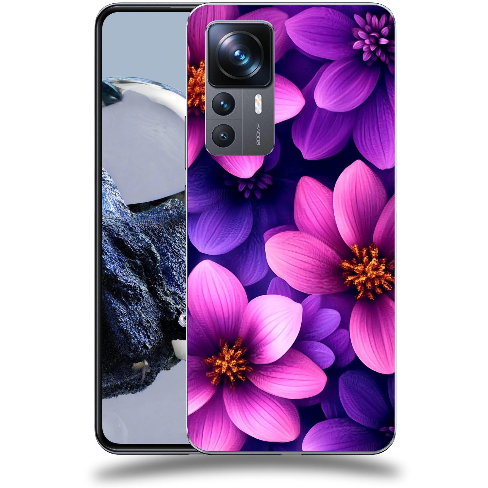 ACOVER Kryt na mobil Xiaomi 12T Pro - Fialové květiny
