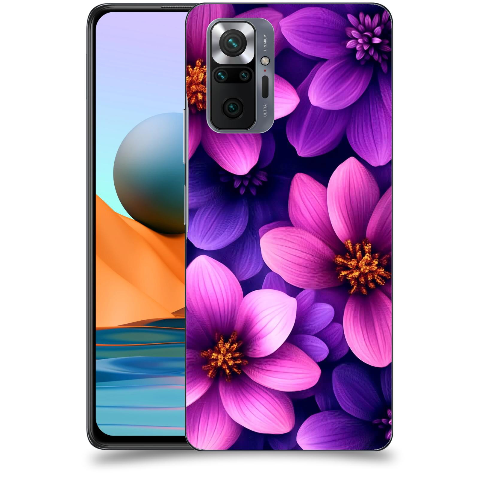 ACOVER Kryt na mobil Xiaomi Redmi Note 10 Pro - Fialové květiny