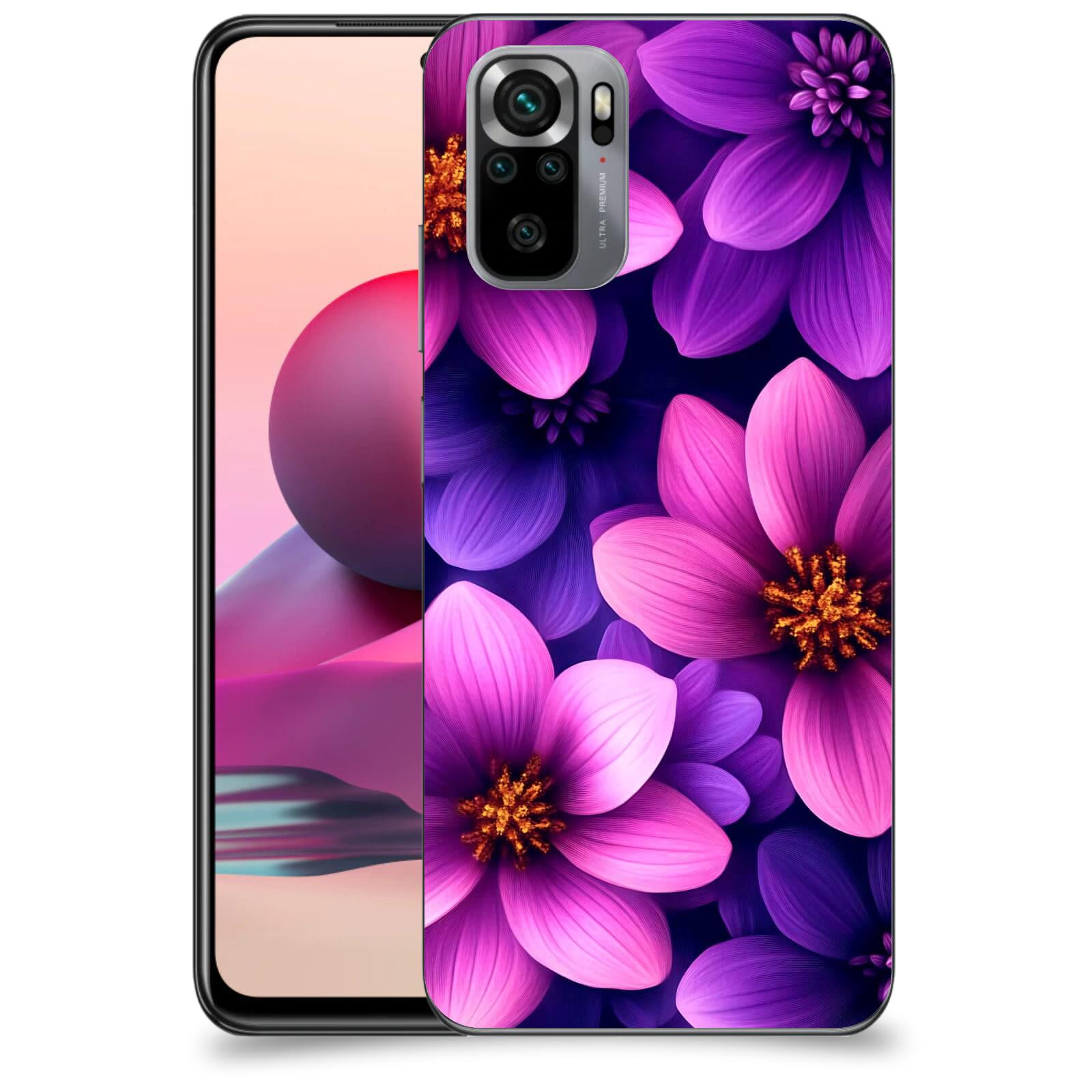 ACOVER Kryt na mobil Xiaomi Redmi Note 10S - Fialové květiny