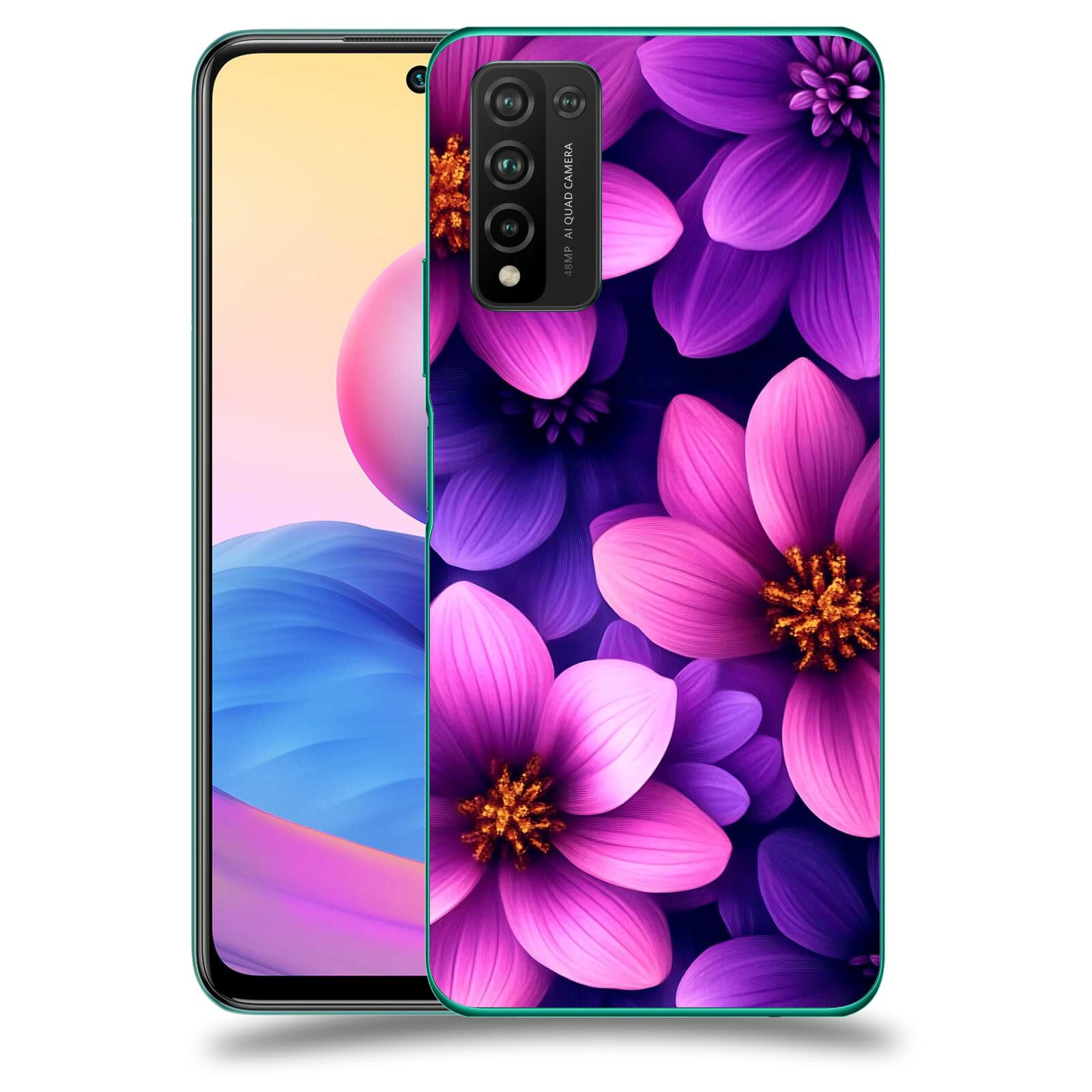 ACOVER Kryt na mobil Honor 10X Lite - Fialové květiny