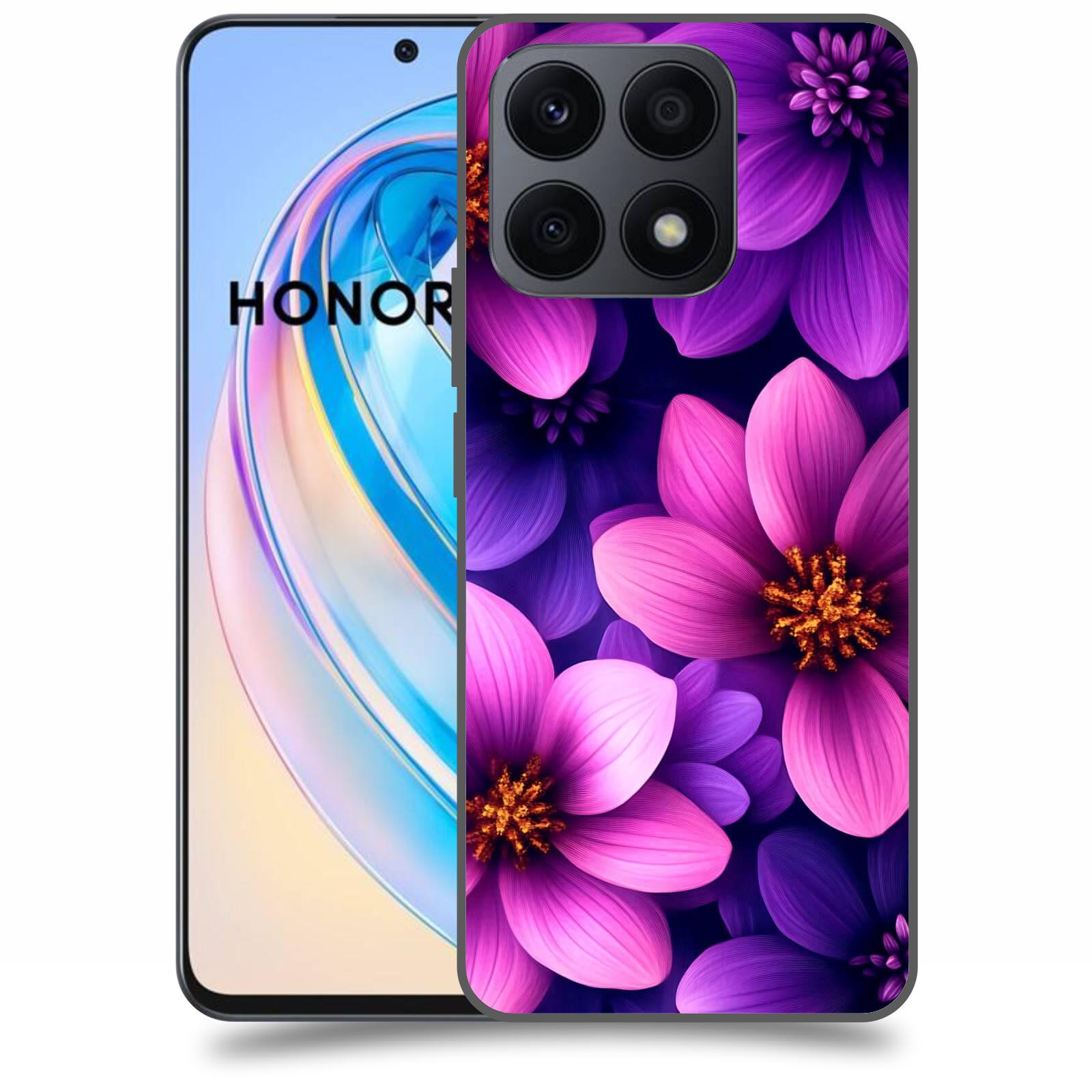 ACOVER Kryt na mobil Honor X8a - Fialové květiny