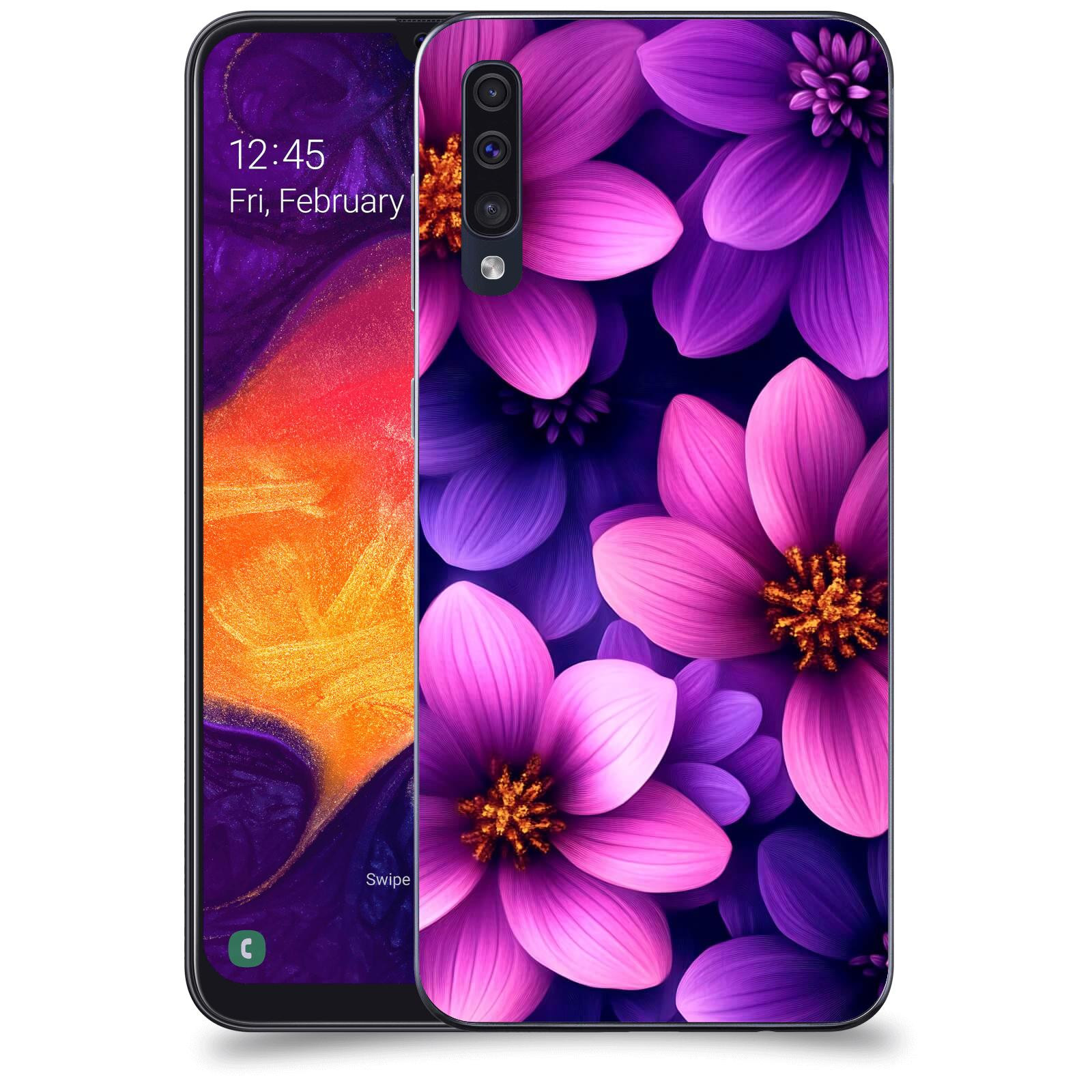 ACOVER Kryt na mobil Samsung Galaxy A50 A505F - Fialové květiny