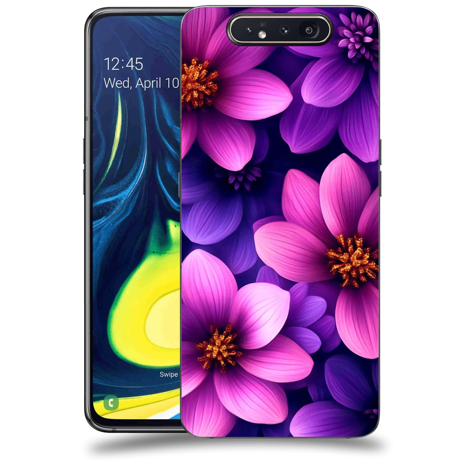 ACOVER Kryt na mobil Samsung Galaxy A80 A805F - Fialové květiny