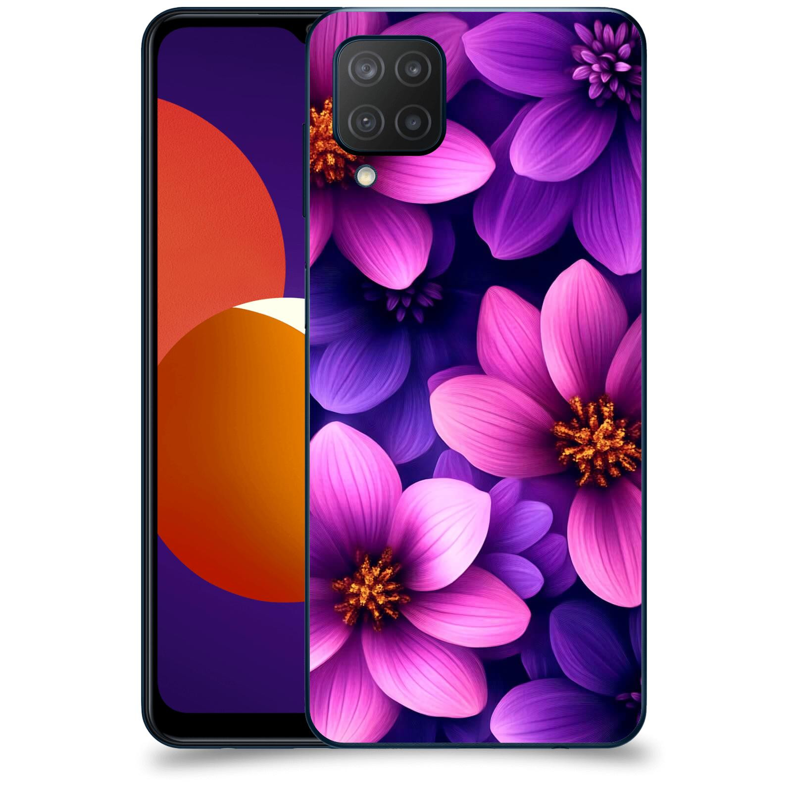 ACOVER Kryt na mobil Samsung Galaxy M12 M127F - Fialové květiny