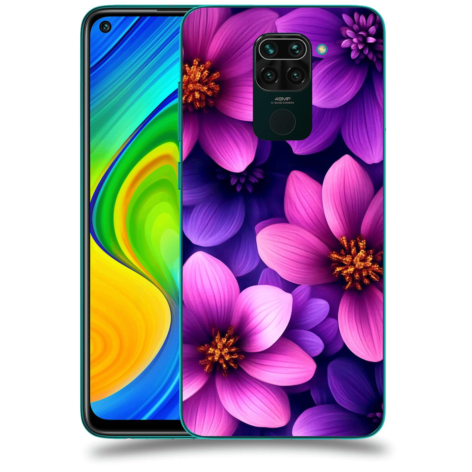 ACOVER Kryt na mobil Xiaomi Redmi Note 9 - Fialové květiny