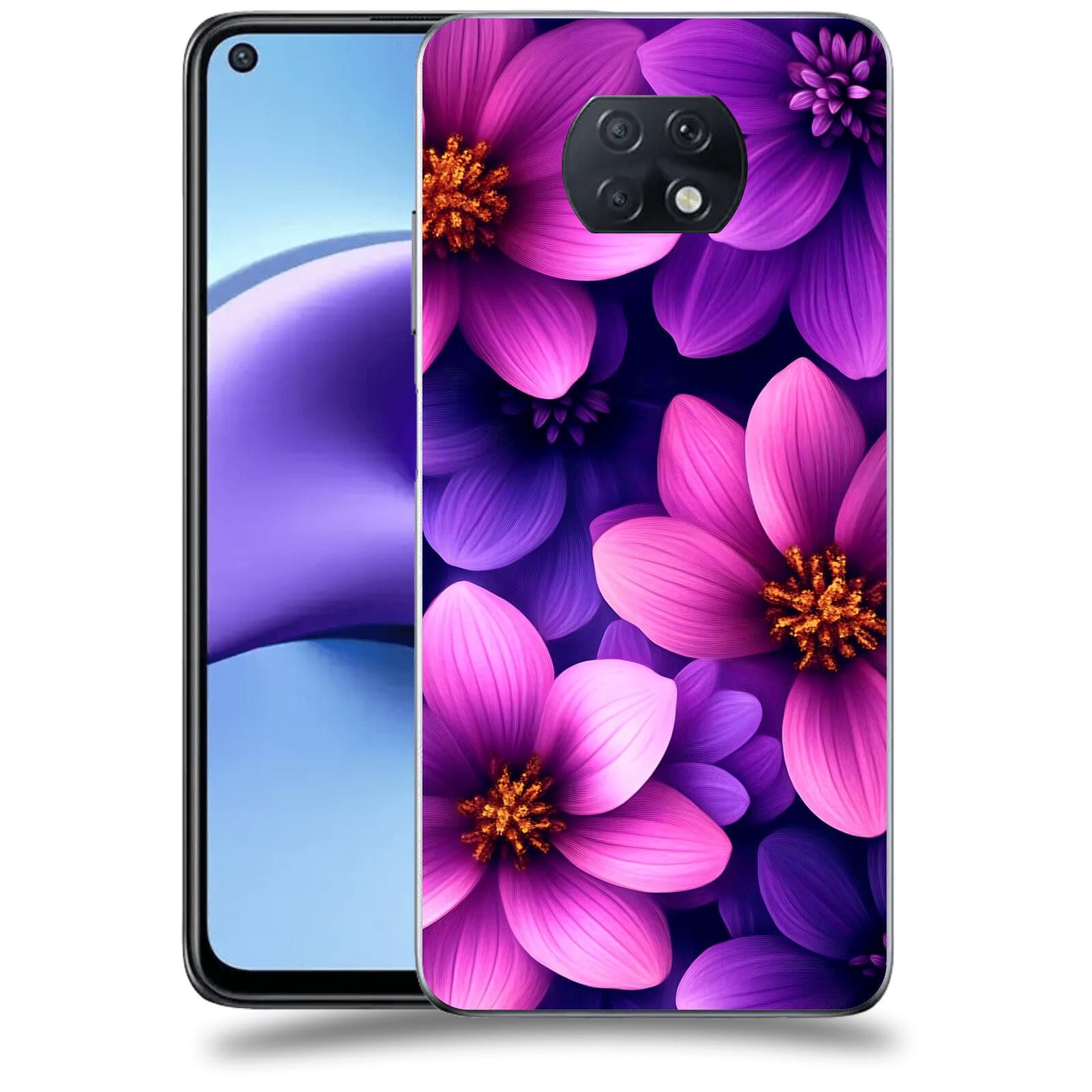 ACOVER Kryt na mobil Xiaomi Redmi Note 9T - Fialové květiny