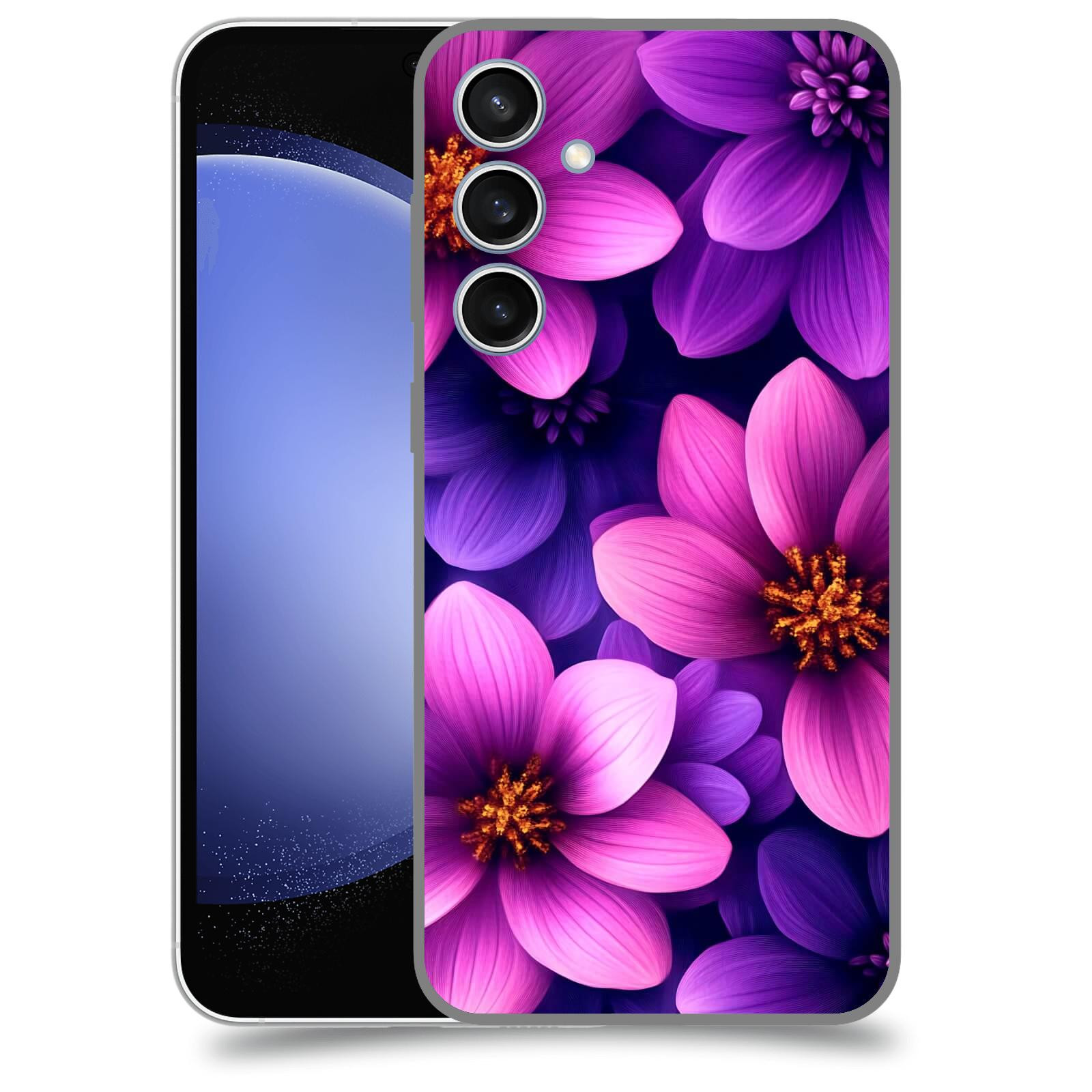 ACOVER Kryt na mobil Samsung Galaxy S23 FE - Fialové květiny