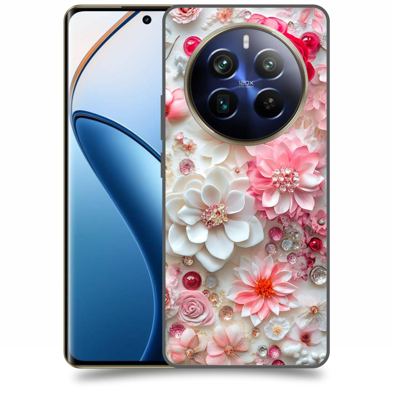 ACOVER Kryt na mobil Realme 12 pro+ 5g - Květinový luxus
