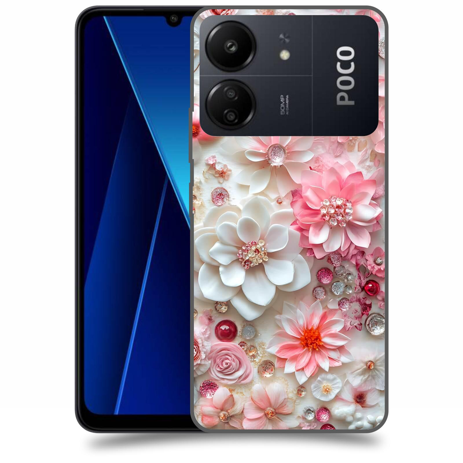 ACOVER Kryt na mobil Poco C65 - Květinový luxus