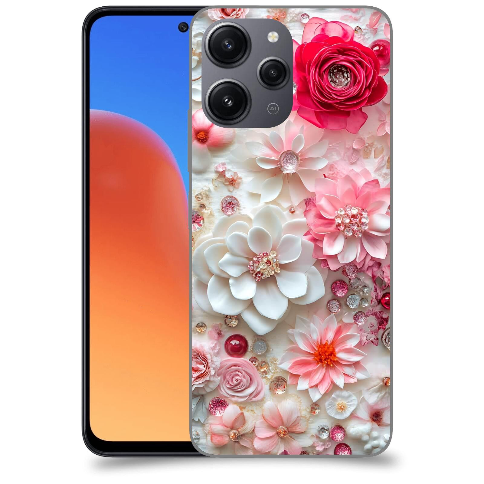 ACOVER Kryt na mobil Xiaomi Redmi 12 - Květinový luxus
