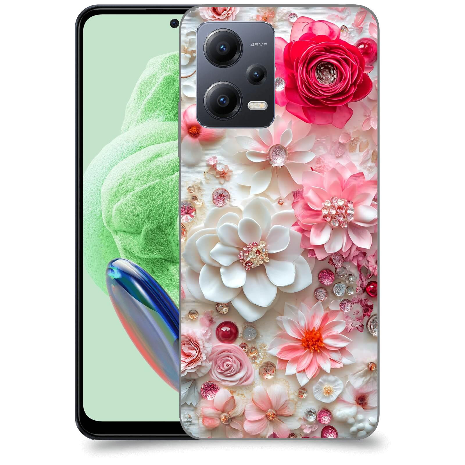 ACOVER Kryt na mobil Xiaomi Redmi Note 12 5G - Květinový luxus