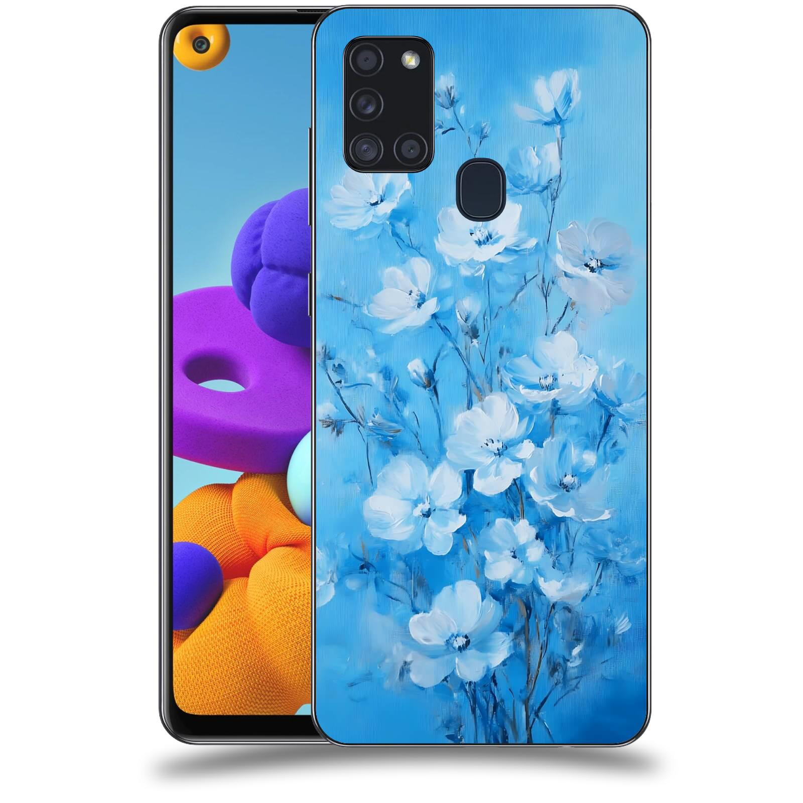 ACOVER Kryt na mobil Samsung Galaxy A21s - Modrá ilustrace
