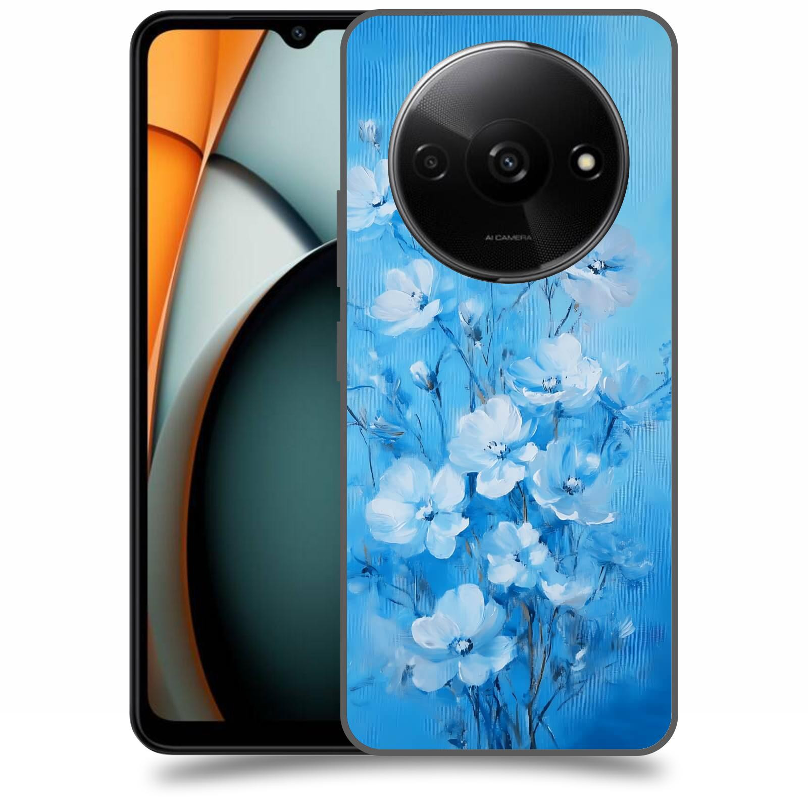 ACOVER Kryt na mobil Xiaomi Redmi A3 - Modrá ilustrace