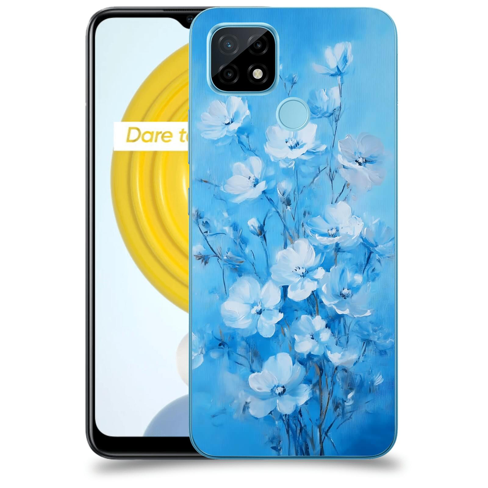 ACOVER Kryt na mobil Realme C21 - Modrá ilustrace