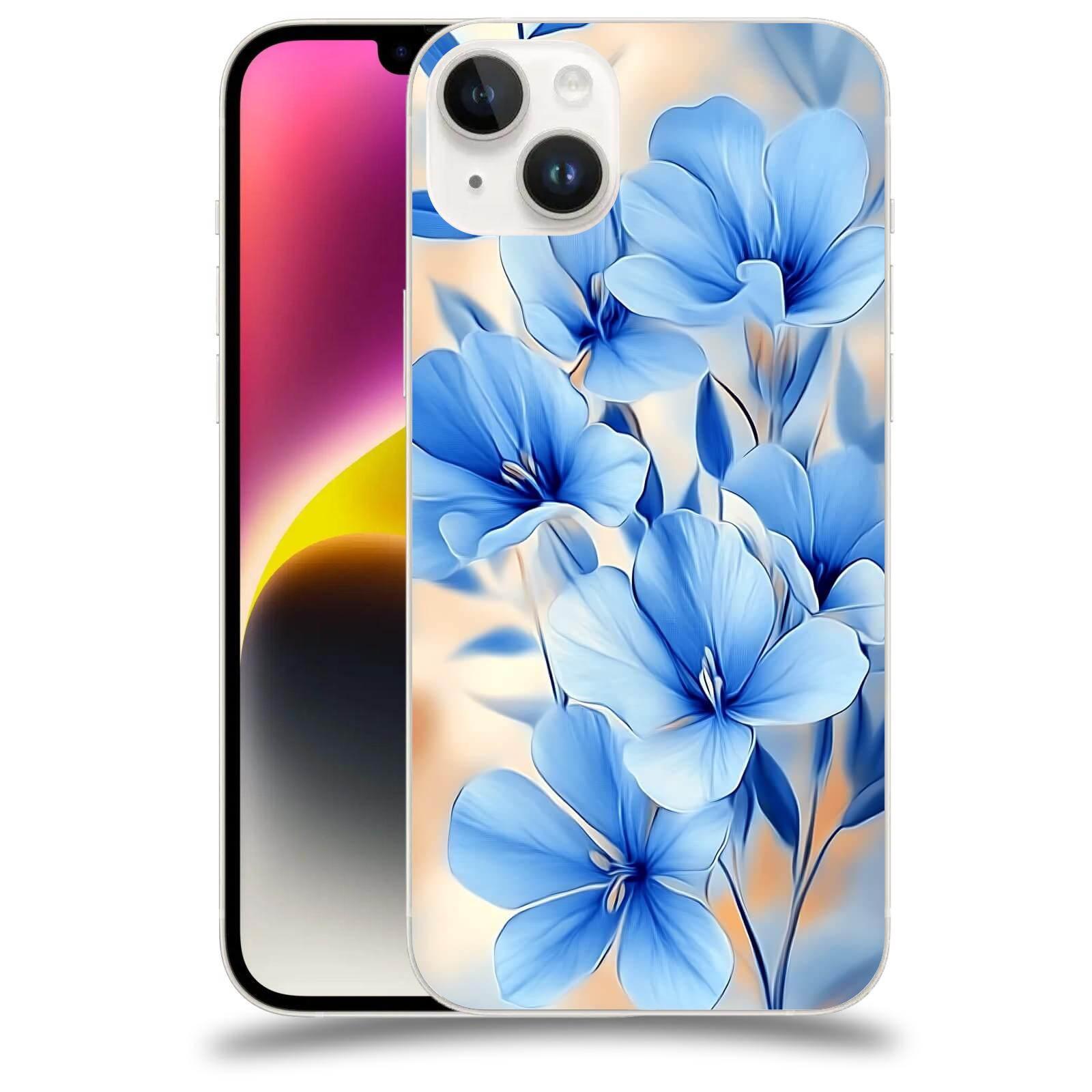 ACOVER Kryt na mobil Apple iPhone 14 Plus - Modré květiny.