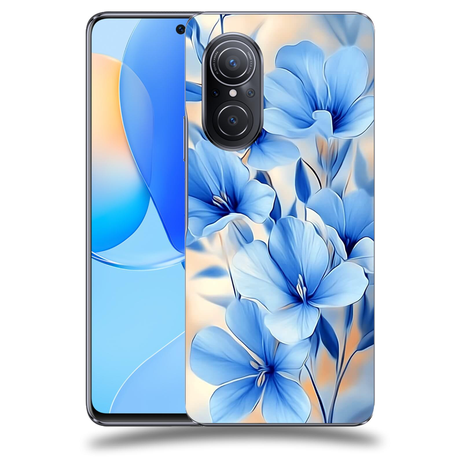 ACOVER Kryt na mobil Huawei Nova 9 SE - Modré květiny.