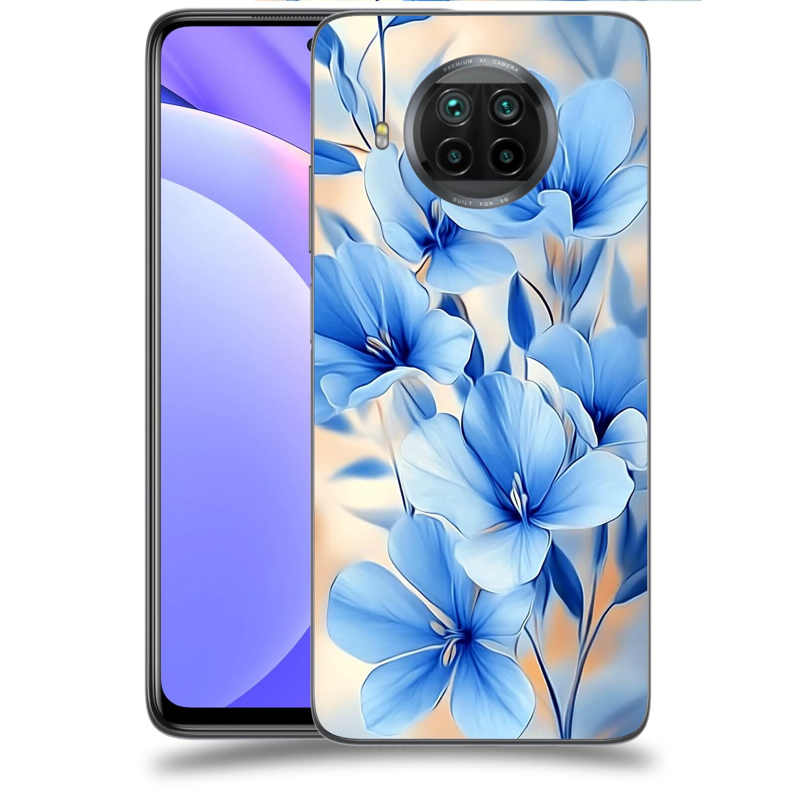 ACOVER Kryt na mobil Xiaomi Mi 10T Lite - Modré květiny.